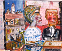Mann und Frau, das ewige Syndrom, 1964. Mischtechnik auf Papier, 45 x 54 cm