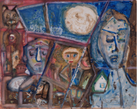 Peintre et modèle, 1965. Mischtechnik auf Papier, 42 x 53 cm
