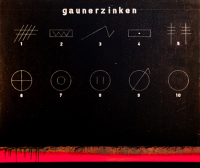 Gaunerzinken, 1973. Mischtechnik auf Leinwand, 110 x 130 cm