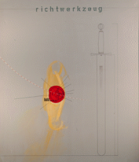 Richtwerkzeug, 1973. Mischtechnik auf Leinwand, 130 x 100 cm