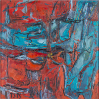 Ohne Titel, 2001. Öl auf Leinwand, 100 x 100 cm