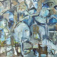 Das Kreuz der Stadt, o. J. Acryl auf Leinwand, 100 x 100 cm