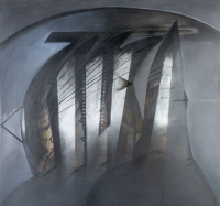 Die eiserne Hand (Condottiere), 1977/78. Dispersionsfarbe, Öl auf Leinwand, 100 x 100 cm