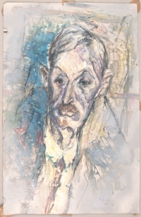 o. T.  (Männerporträt), o. J. Mischtechnik auf Papier, 74 x 55 cm