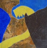 Elke Weickelt, Werknr. 93-17, 1993, Mischtechnik auf Leinwand, 95 x 95 cm