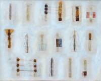 Elke Weickelt, Werknr. 98-14, 1998, Mischtechnik auf Leinwand, 90 x 80 cm