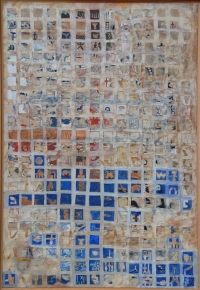Elke Weickelt, Werknr. 95 - 54, 1995, Mischtechnik auf Leinwand, 76 x 110 cm