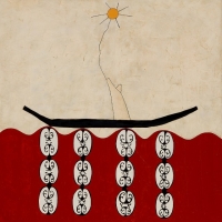 Elke Weickelt, Werknr. 11-48, 2011, Mischtechnik auf Leinwand, 92 x 93 cm