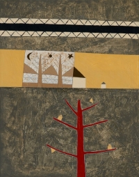 Elke Weickelt, Werknr. 11-51, 2011, Mischtechnik auf Leinwand, 100 x 78 cm
