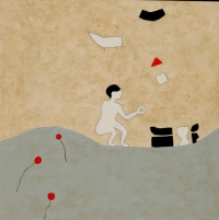 Elke Weickelt, Werknr. 12-1, 2012, Mischtechnik auf Leinwand, 100 x 100 cm