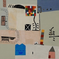 Elke Weickelt, Werknr. 16-8, 2016, Mischtechnik auf Leinwand, 100 x 102 cm