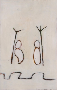 Elke Weickelt, Werknr. 95-118 (Indien-Zyklus), Acryl auf Papier, 28,8 x 18 cm