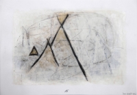 Elke Weickelt, Nordamerika-Zyklus (33 Blätter), Blatt 16, Acryl auf Papier, 18, 7 x 26, 5 cm